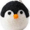 Sjaal met Verhaal kerst ornament Kepala pinguïn bol wit / zwart 7 x 7 x 6 cm