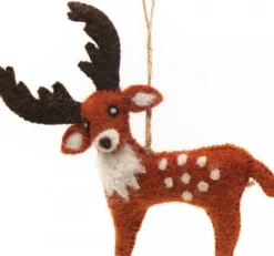 Sjaal met Verhaal kerst ornament Metsa hert bruin 4 x 12 x 12 cm