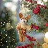 Sjaal met Verhaal kerst ornament hert beige 4 x 11 x 14 cm