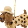 Sjaal met Verhaal kerst ornament Panter teckel beige 5 x 14 x 10 cm