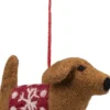 Sjaal met Verhaal kerst ornament Cane teckel bruin / rood 3 x 12 x 7 cm