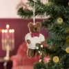 Sjaal met Verhaal kerst ornament meneer beer crème / bruin 5 x 9 x 13 cm