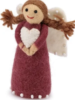 Sjaal met Verhaal kerst ornament kerstengel bordeaux 5 x 10 x 12 cm