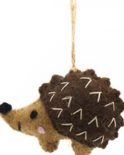 Sjaal met Verhaal kerst ornament Metsa egel bruin / grijs 3 x 8 x 10 cm