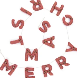 Sjaal met Verhaal kerstslinger merry christmas roze 20 x 30 x 5 cm