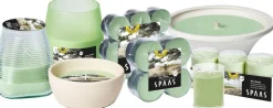 Spaas citronellakaars Asian Garden fruitig groen 13 uur D 10,9 H 4,6 cm