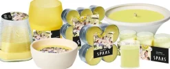 Spaas citronellakaars Lemon Breeze fruitig geel 45 uur D 9 H 9,8 cm