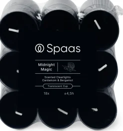Spaas geurkaars Essential collection Midnight Magic blauw 4,5 uur D 3,5 H 1,6 cm 18 stuks