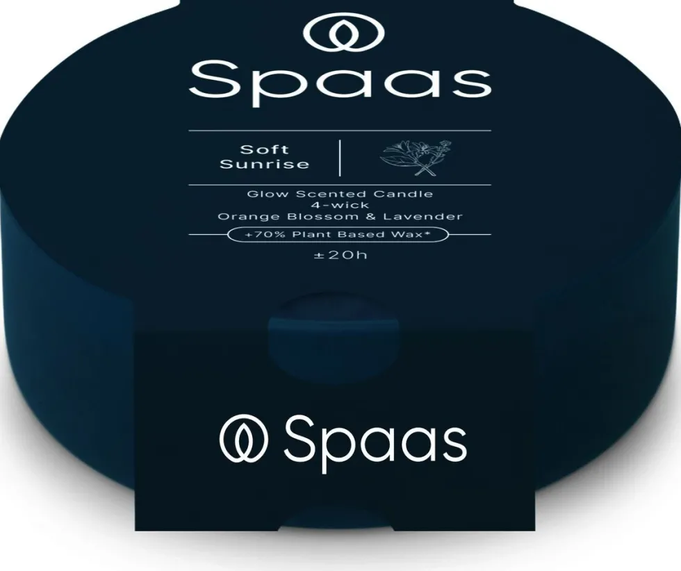 Spaas geurkaars Essential collection Soft Sunrise blauw 20 uur D 13 H 4,5 cm