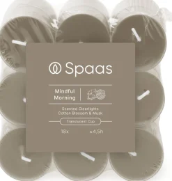 Spaas geurkaars Essential collection Mindful Morning taupe 4,5 uur D 3,5 H 1,6 cm 18 stuks