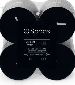 Spaas geurkaars Essential collection Midnight Magic blauw 10 uur D 6 H 2,1 cm 8 stuks