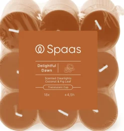 Spaas geurkaars Essential collection Delightful Dawn oranje 4,5 uur D 3,5 H 1,6 cm 18 stuks