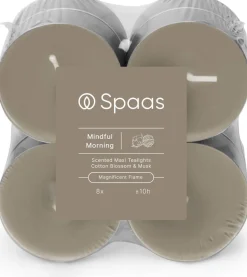 Spaas geurkaars Essential collection Mindful Morning taupe 10 uur D 6 H 2,1 cm 8 stuks