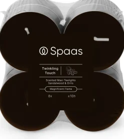 Spaas geurkaars Essential collection Twinkling Touch bruin 10 uur D 6 H 2,1 cm 8 stuks