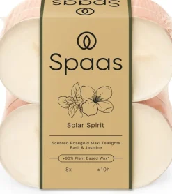 Spaas geurkaars Iconic Collection Solar Spirit crème 10 uur D 6 H 2,1 cm 8 stuks