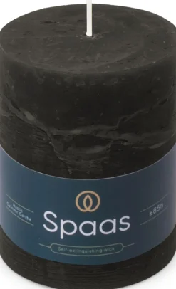 Spaas stompkaars Essential collection zwart 65 uur D 8 H 11 cm