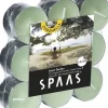 Spaas waxinelichten Canny asian garden groen 4,5 uur 18 stuks D 11,8 H 3,2 cm