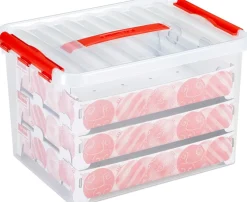 Sunware Q-Line kerstballen opbergbox en trays voor 60 kerstballen 40 x 30 x 26 cm