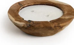 Tierra Outdoor kaars in pot Bowl Teak naturel 24 uur 30 x 30 x 8 cm