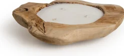 Tierra Outdoor kaars in pot Bowl Teak naturel 40 uur 50 x 50 x 12 cm
