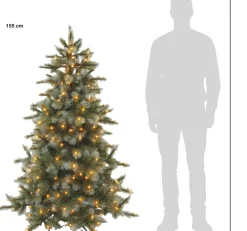 Triumph Tree kunstkerstboom Wyoming blauw met 184 lampjes warm wit D 117 H 155 cm