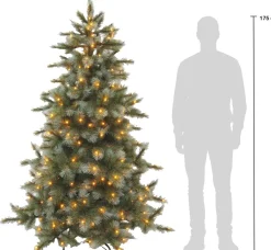 Triumph Tree kunstkerstboom Wyoming blauw met 288 lampjes warm wit D 127 H 185 cm