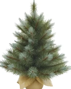 Triumph Tree kunstkerstboom Wyoming blauw op jute voet D 69 H 90 cm