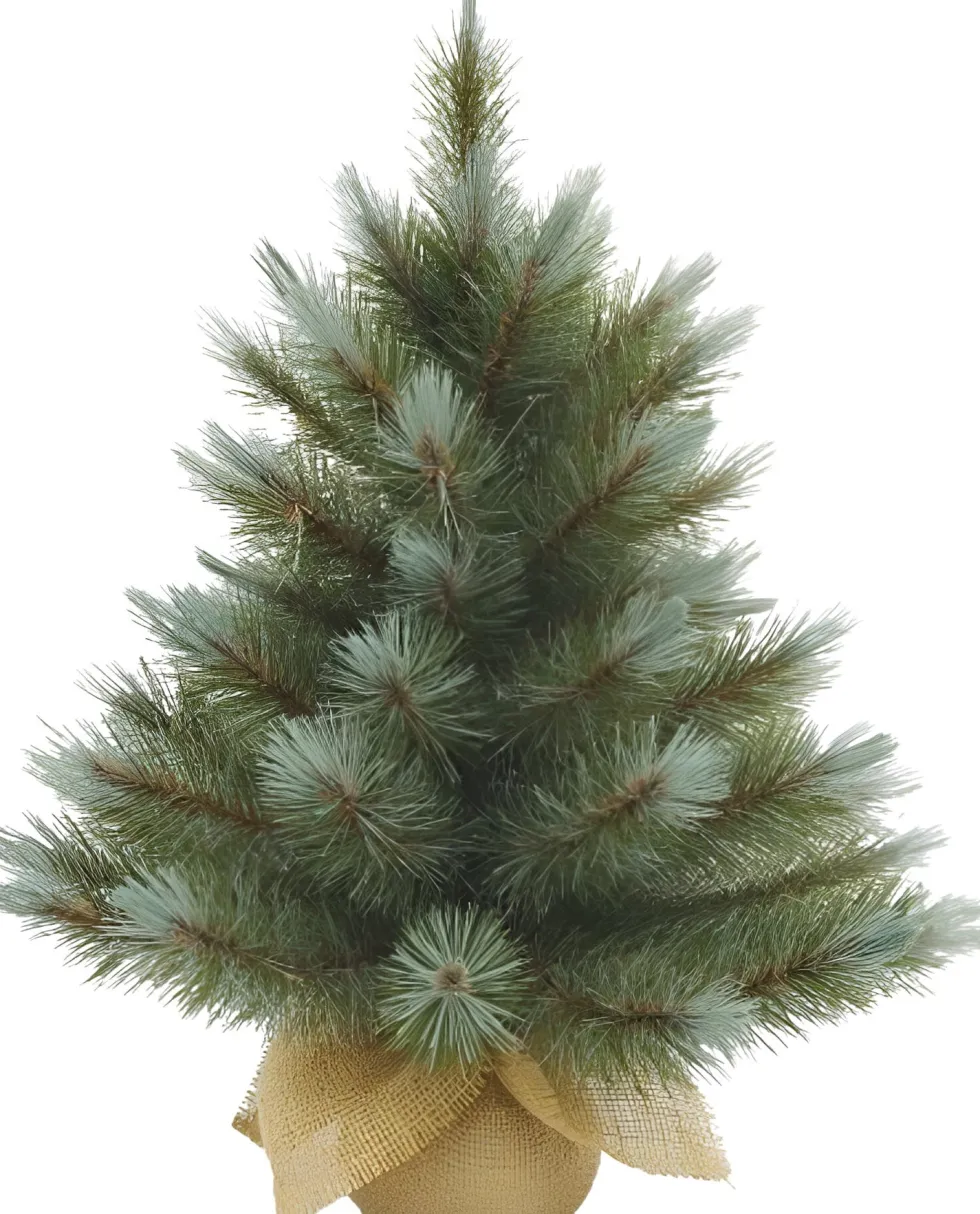 Triumph Tree kunstkerstboom Wyoming blauw op jute voet D 69 H 90 cm