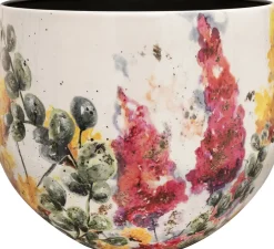 TS bloempot Floral wit D 24 H 21 cm