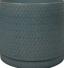 TS bloempot op voet Stien blauw D 26 H 25 cm