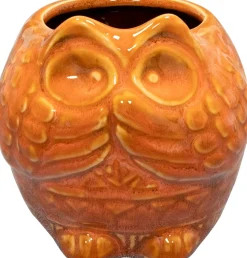 TS bloempot Owl oranje D 9 H 9 cm