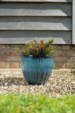 TS Collection bloempot Dyon blauw D 27 H 23 cm