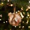 TS kerstbal Designed by Lammie cotton crème / oranje D 7 H 21 cm 3 stuks