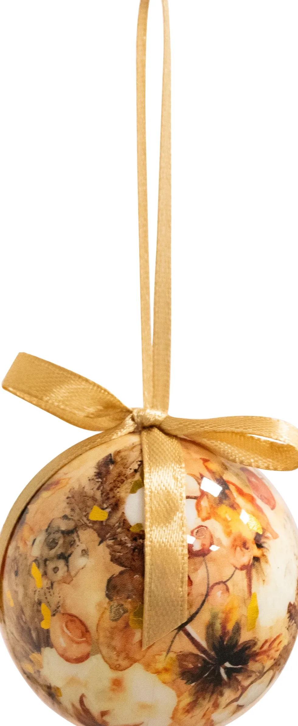 TS kerstbal Designed by Lammie cotton crème / oranje D 5 H 5 cm