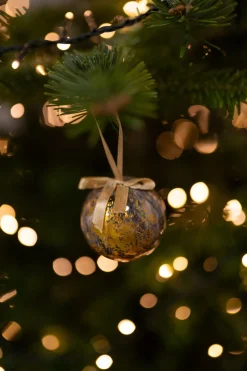 TS kerstbal Designed by Lammie shadow goud D 10 H 13 cm