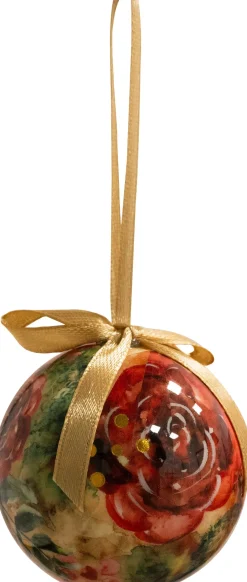 TS kerstbal Designed by Lammie rose rouge rood D 5 H 5 cm