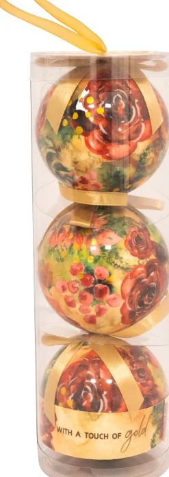TS kerstbal Designed by Lammie rose rouge rood D 7 H 21 cm 3 stuks