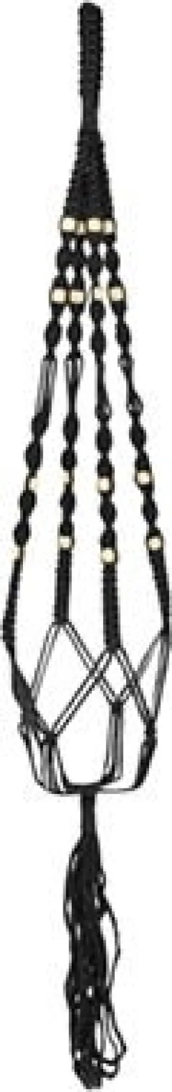 TS plantenhanger macramé zwart H 95 cm