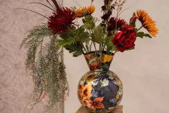 TS tulpenvaas Berry zwart / oranje / goud D 33 H 40 cm