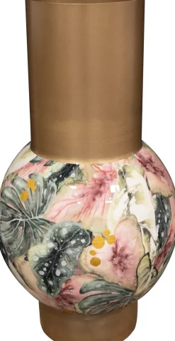 TS vaas Monstera goud D 25 H 45 cm