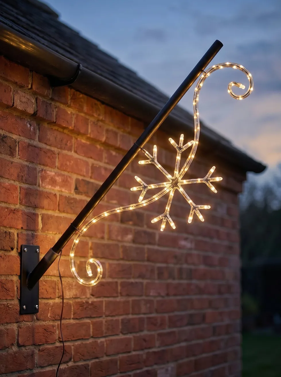 Twinkle Pole vlaggenstokverlichting Snowflake met verlichting 40 x 110 cm