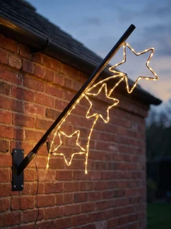 Twinkle Pole vlaggenstokverlichting Falling Stars met verlichting 40 x 110 cm