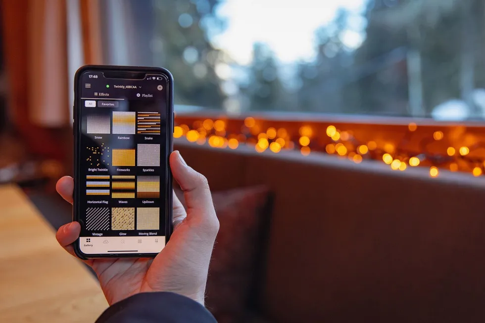 Twinkly clusterverlichting met app met 400 LED lampjes warm wit / koud wit 6 m