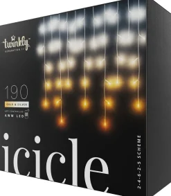 Twinkly ijspegelverlichting met app met 190 LED lampjes warm wit / koud wit 5 m