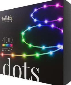 Twinkly miniverlichting Dots appgestuurd zwart met 400 lampjes gekleurd 20 m