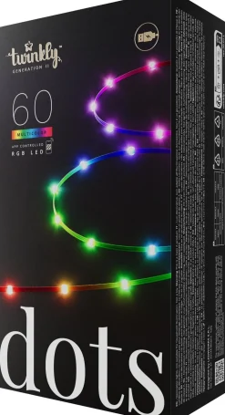 Twinkly miniverlichting Dots appgestuurd zwart met 60 lampjes gekleurd 3 m