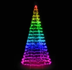 Twinkly vlaggenmast kerstboom Light Tree appgestuurd met 1000 lampjes gekleurd D 300 H 600 cm