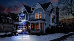 Twinkly vlaggenmast kerstboom Light Tree appgestuurd met 300 lampjes gekleurd D 100 H 200 cm