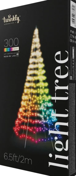 Twinkly vlaggenmast kerstboom Light Tree appgestuurd met 300 lampjes gekleurd D 100 H 200 cm