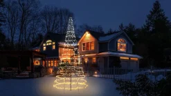 Twinkly vlaggenmast kerstboom Light Tree appgestuurd met 300 lampjes gekleurd D 100 H 200 cm